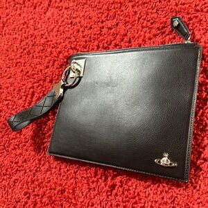 Vivienne Westwood BRAND NEW POUCH SHEFFIELD AW17 BLACK GRANY Leather
